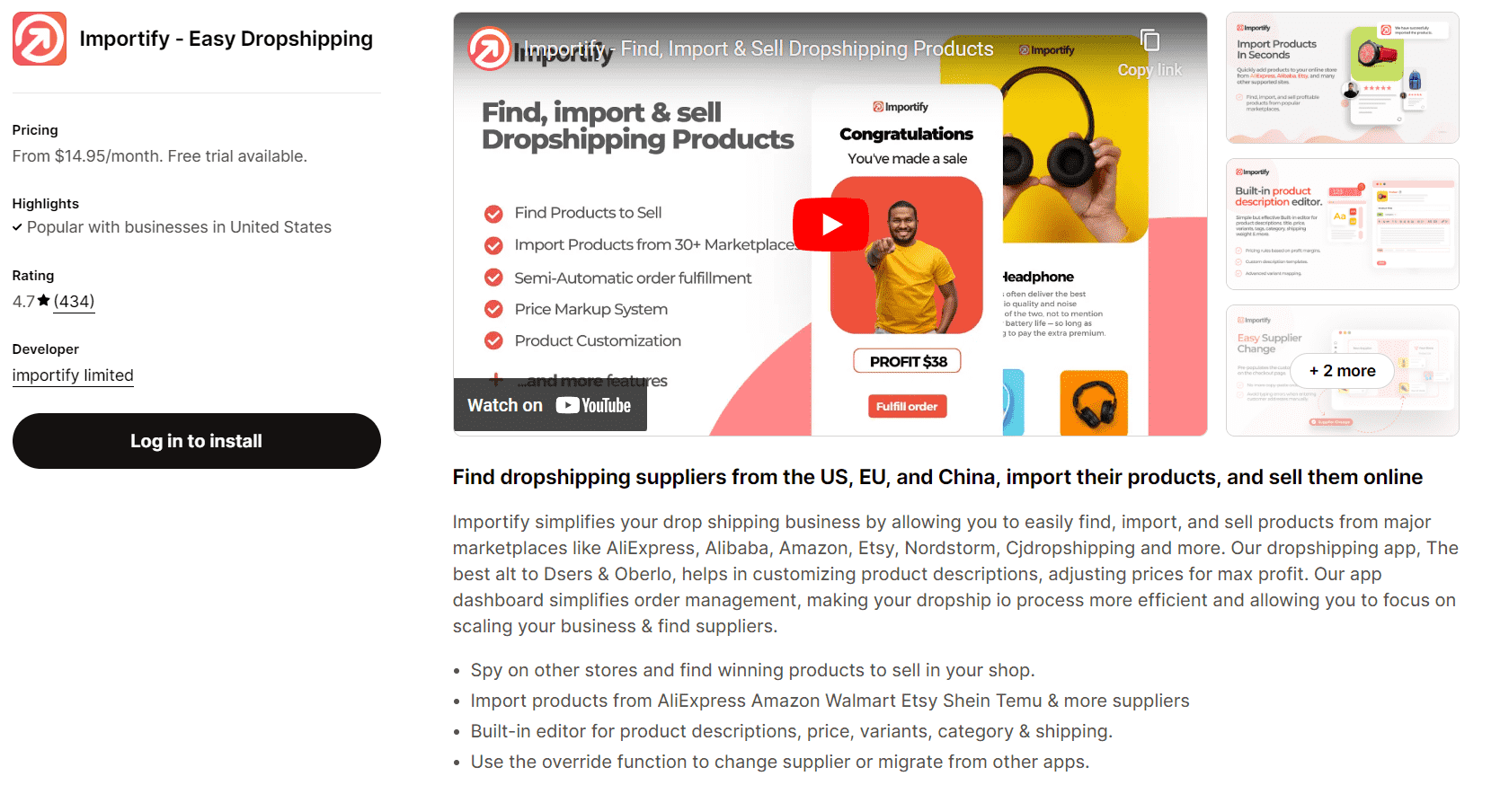 Importify Shopify Dropshipping Apps