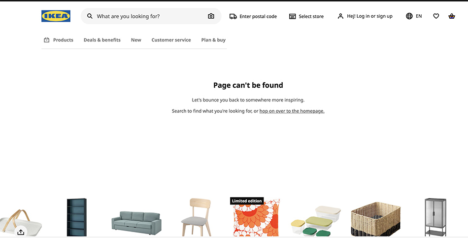 Best 404 Page Examples - IKEA