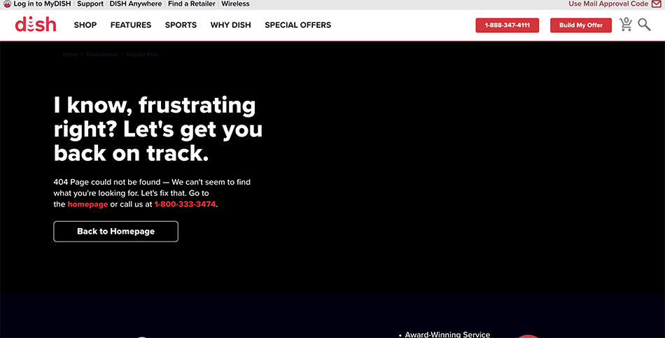 Best 404 Page Examples - Dish