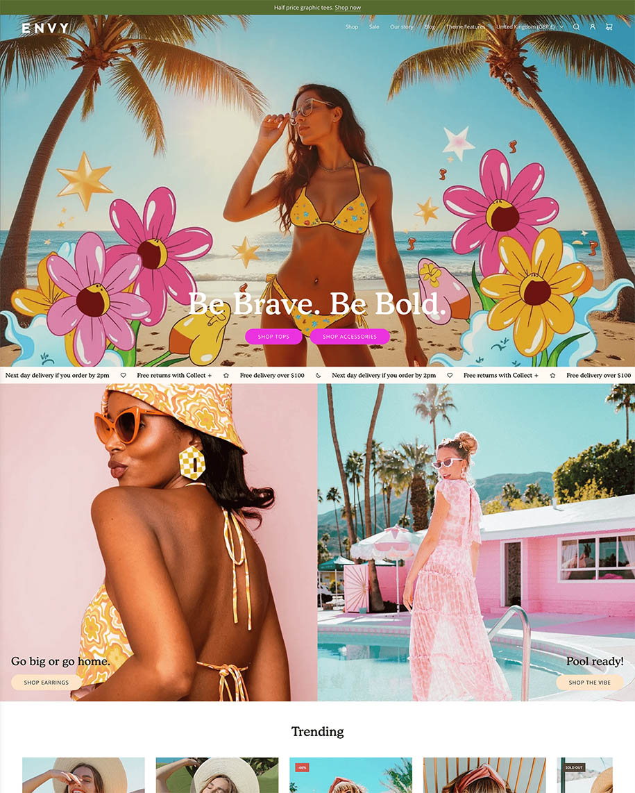 best converting shopify themes - Envy