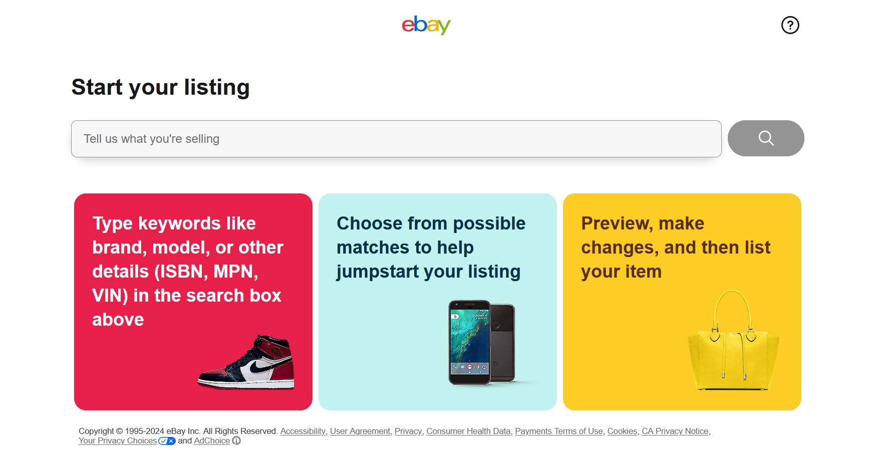 how to sell on eBay - create a listing