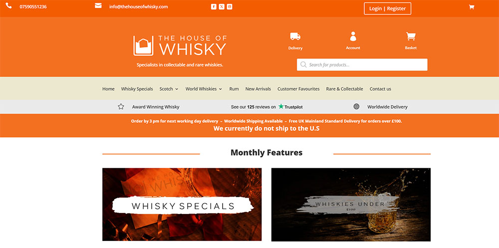 Best WooCommerce Websites: House of Whisky
