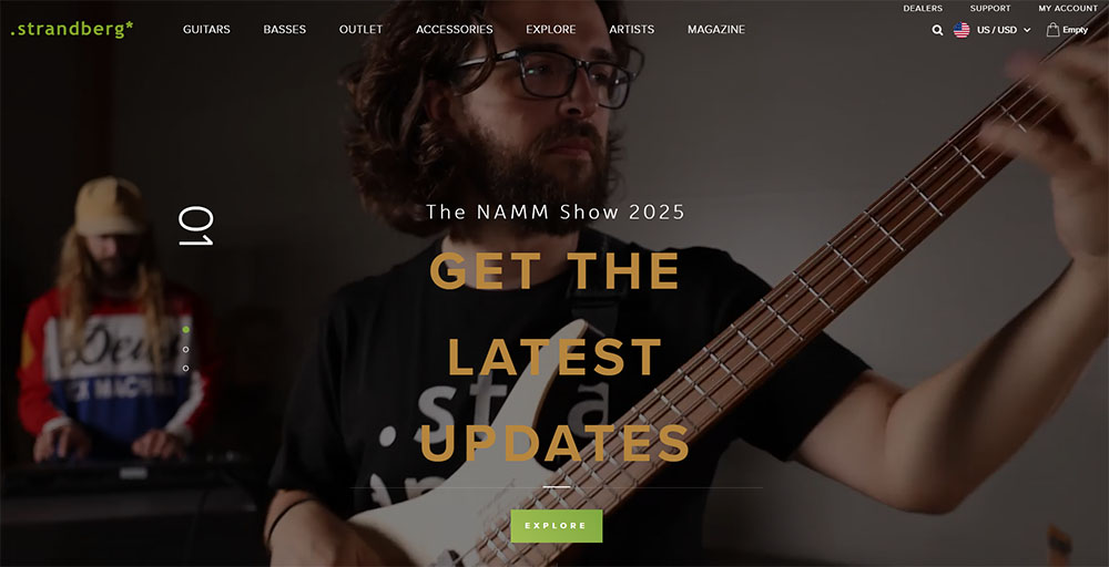 Best WooCommerce Websites: Strandberg Guitars