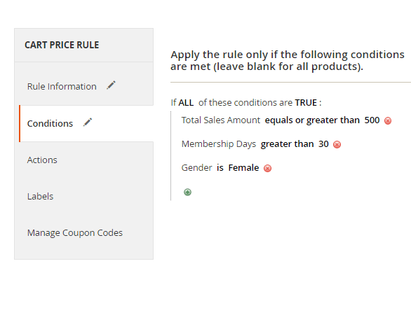 Advanced Cart Price Rule Conditions in Amasty Special Promotions Pro
