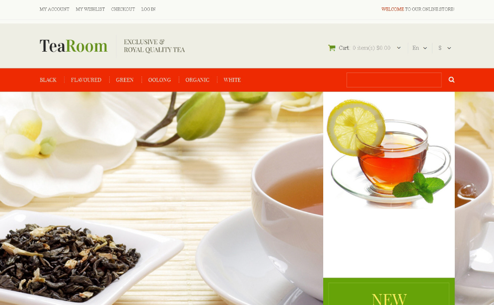 Naturally Grown High-Quality Tea Shop Magento Template