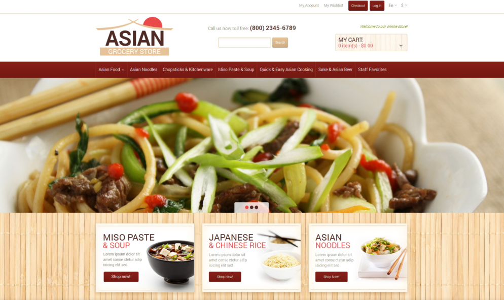 Oriental Specialties Store Magento Template