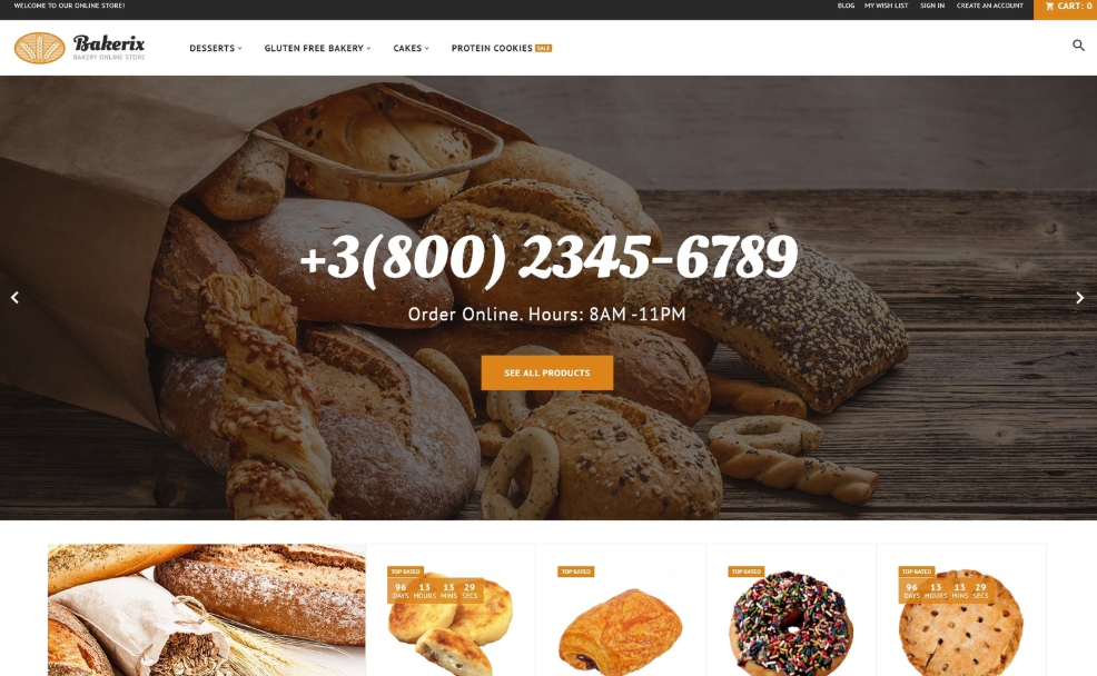 Simple Bakery Responsive Magento Template