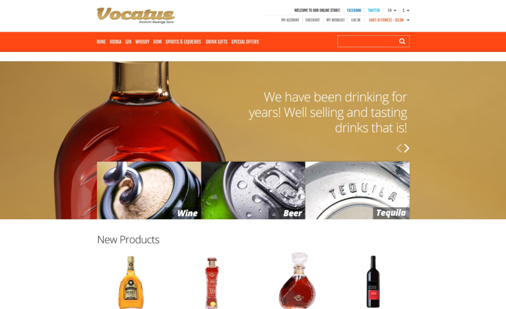 Alcoholic Beverages Store Magento Template