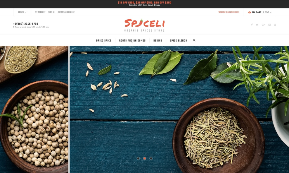 Online Store for Spice-Lovers Magento Theme
