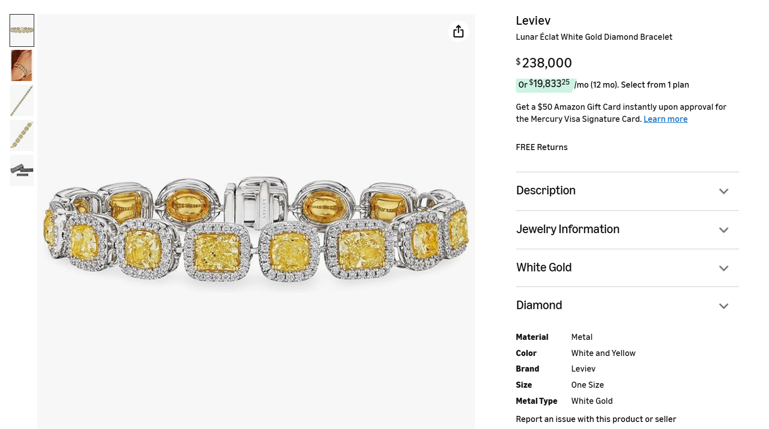 6. Lunar Éclat White Gold Diamond Bracelet