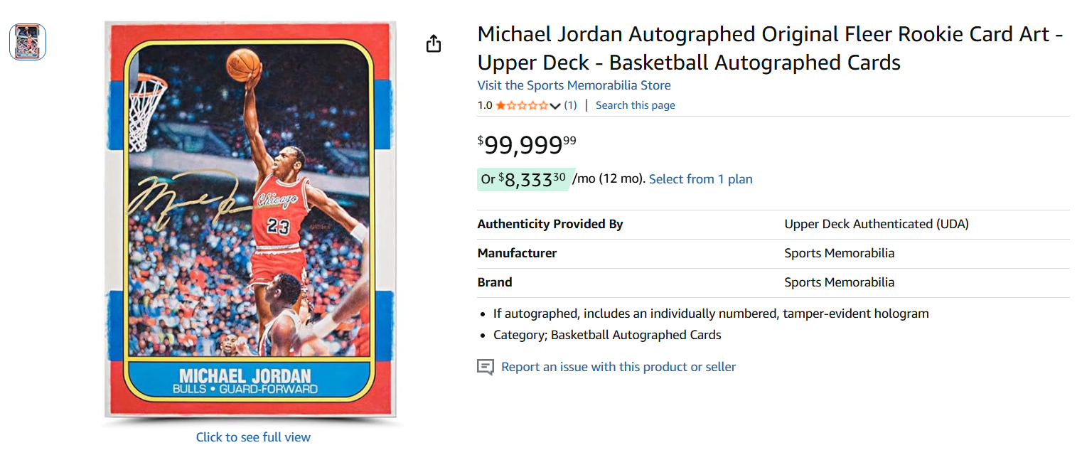 Michael Jordan Autographed Original Rookie Card