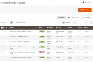 rules grid automatic related products magento 2