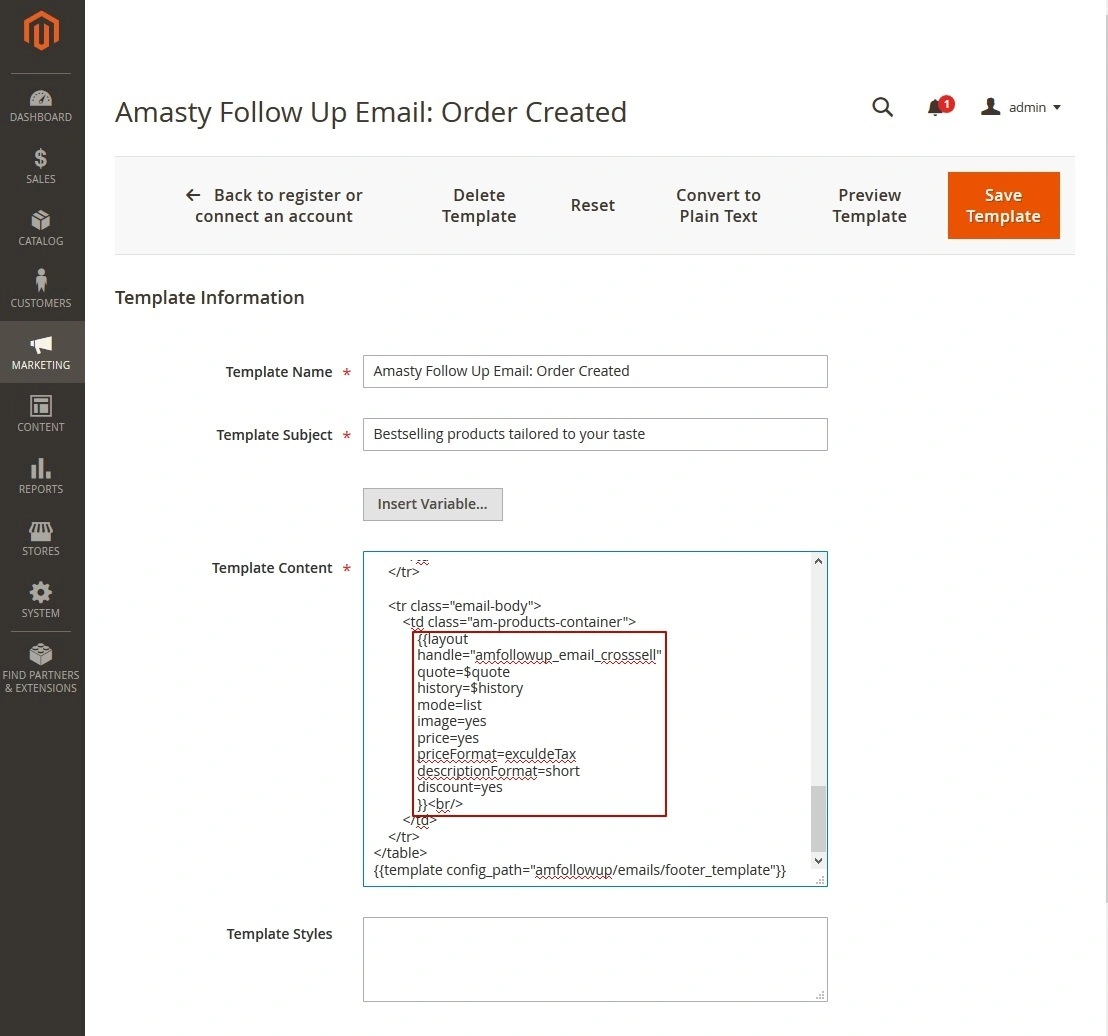 Magento customer segment groups follow up email - Order Created