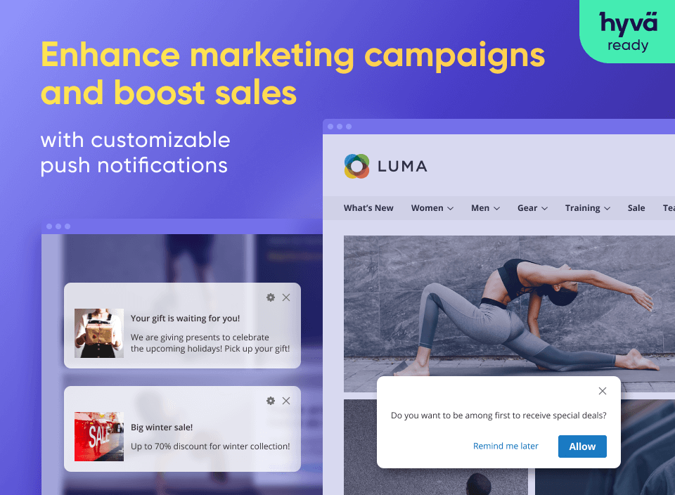 Use customizable push notifications to enhance marketing campaigns and boost sales