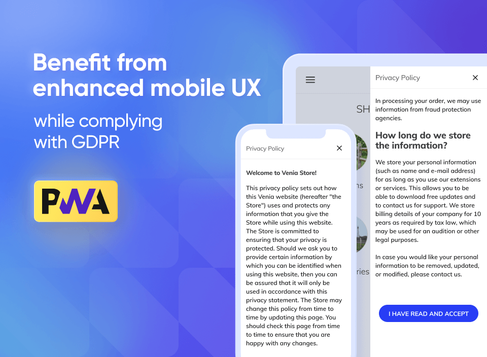 Enhanced mobile UX for GDPR content of your store