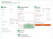 display delivery date and time intervals windows as well as comments window on one step checkout page