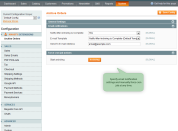 specify email notification settings and force cron job