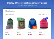 show various labels on category pages