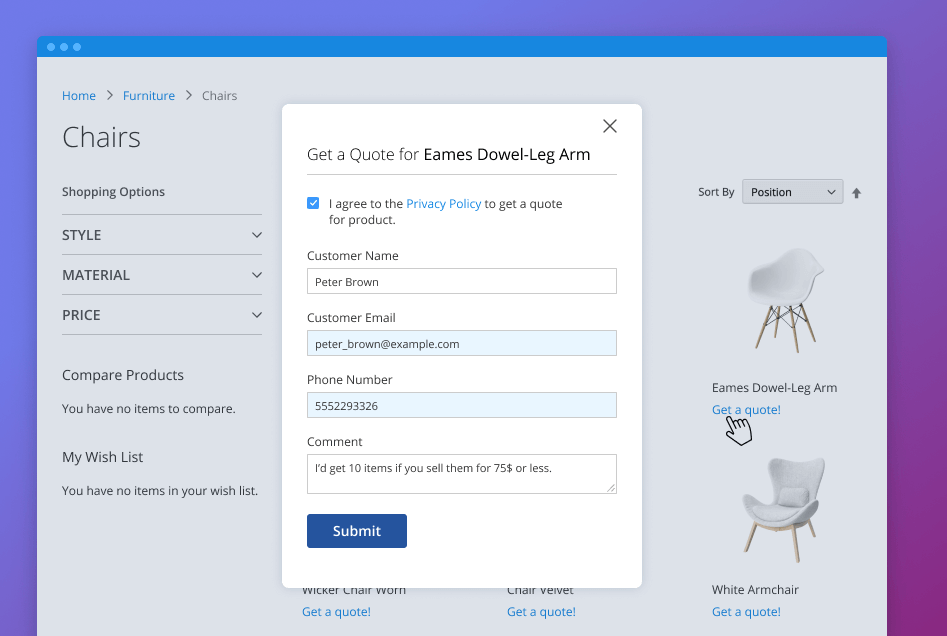 quotes for customer groups in magento 2