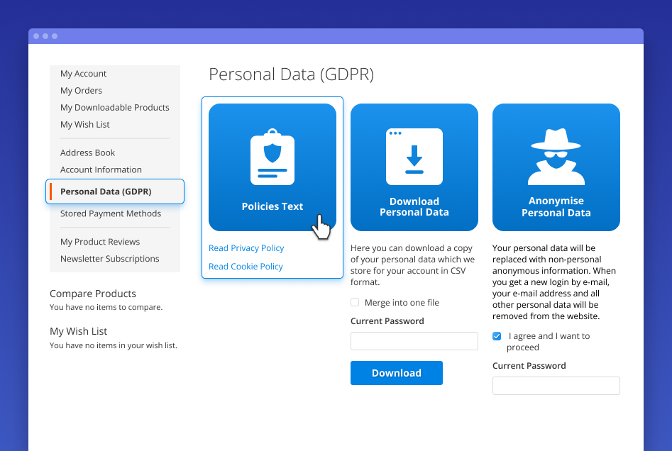 gdpr magento 2 custom tab name