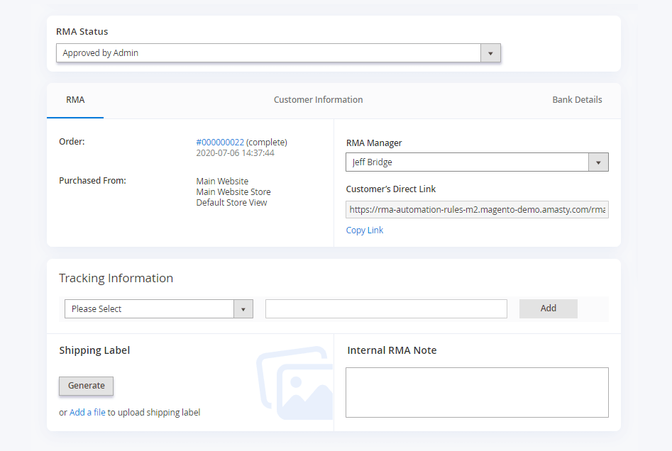 shipping label generation