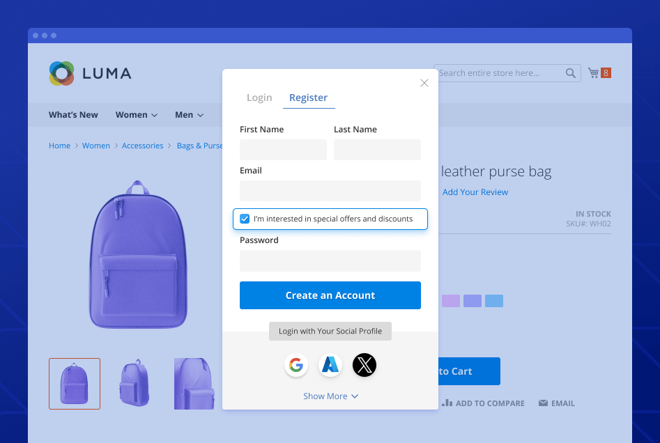 social login and customer attributes integration