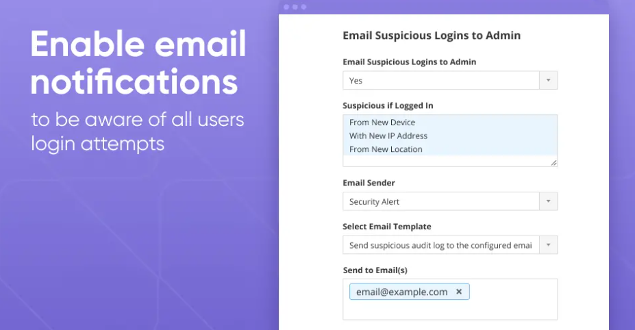 set up a notification for a successful login 