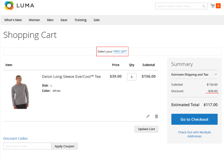 Magento free gift extension