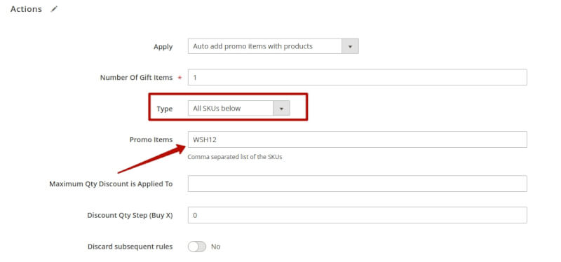 type of the free gift